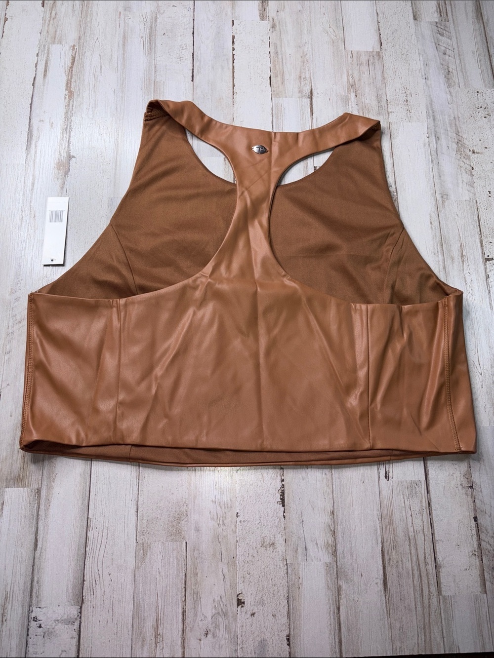 Tarhari Sport Faux Leather Racerback Bralette - Brown Size 3X NWT - Picture 7 of 12
